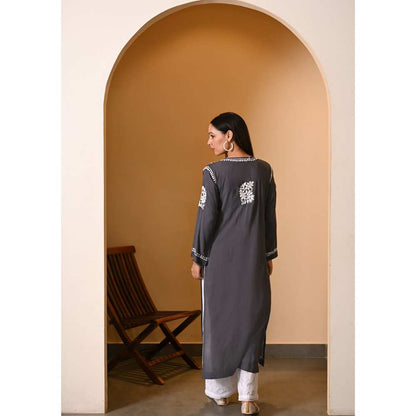 House Of Chikankari Eshal Chikankari Modal Straight Kurta