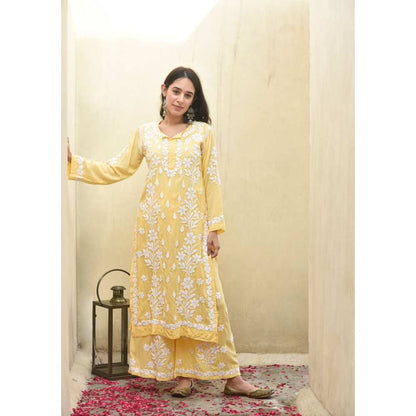 House Of Chikankari Malak Chikankari Modal Straight Kurta (Set of 2)