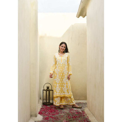 House Of Chikankari Malak Chikankari Modal Straight Kurta (Set of 2)