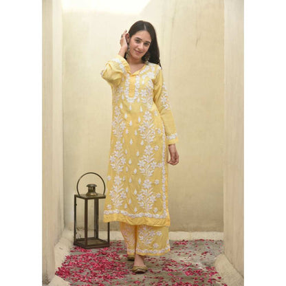 House Of Chikankari Malak Chikankari Modal Straight Kurta (Set of 2)