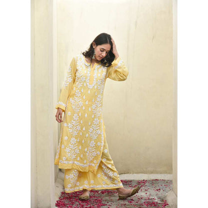 House Of Chikankari Malak Chikankari Modal Straight Kurta (Set of 2)