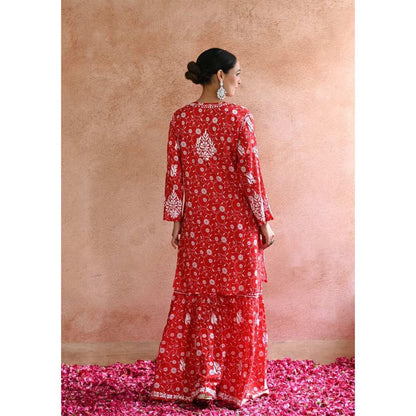 House Of Chikankari Nur Chikankari Mulmul Gharara (Set of 2)