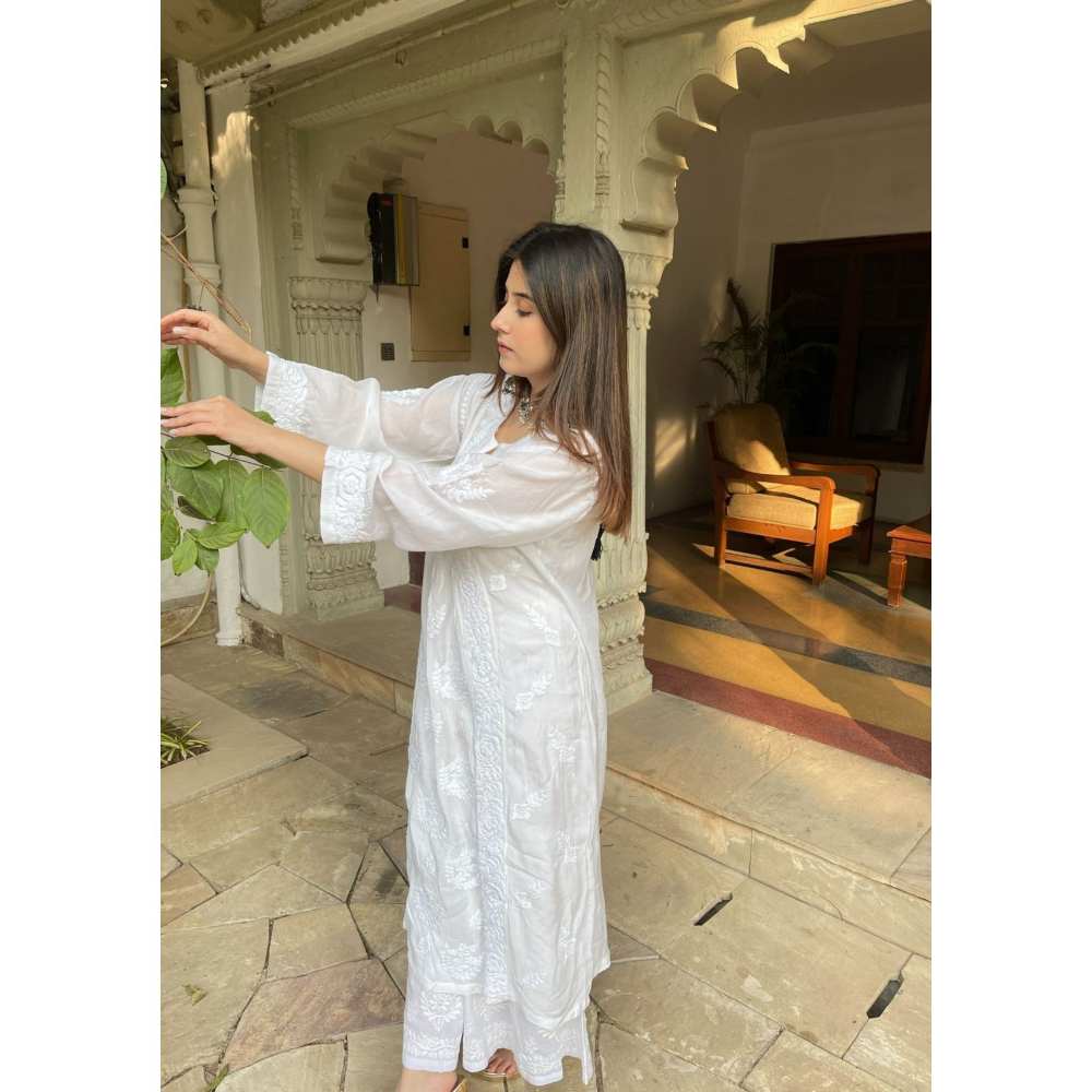 House Of Chikankari Maira Chikankari Muslin A-Line Kurta