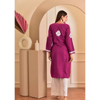 House Of Chikankari Kinza Chikankari Cotton Straight Kurta