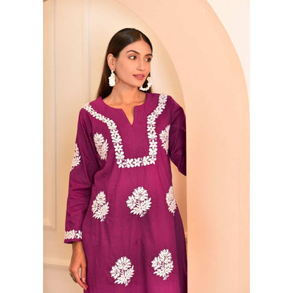 House Of Chikankari Kinza Chikankari Cotton Straight Kurta
