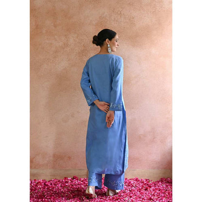 House Of Chikankari Afsoon Chikankari Cotton Straight Kurta (Set of 2)