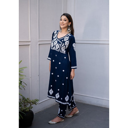 House of Chikankari Aariz Chikankari Rayon Angrakha Set