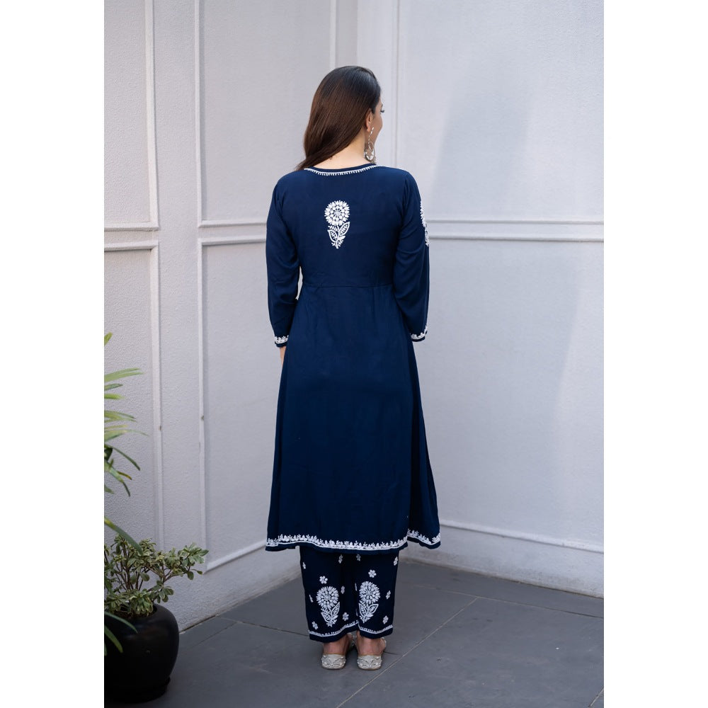 House of Chikankari Aariz Chikankari Rayon Angrakha Set