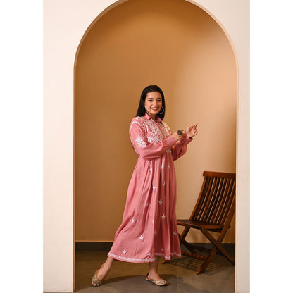 House of Chikankari Aabida Chikankari Modal A-Line Dress