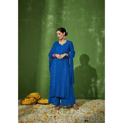 House of Chikankari Shumaya Chikankari Georgette Straight Kurta Set with Dupatta