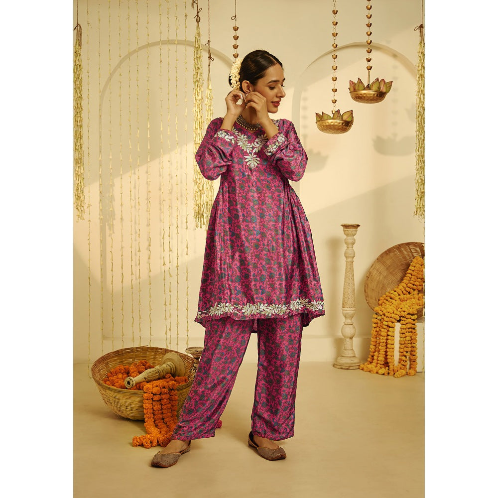 House of Chikankari Zehna Chikankari Crepe A-line Short Kurta Set