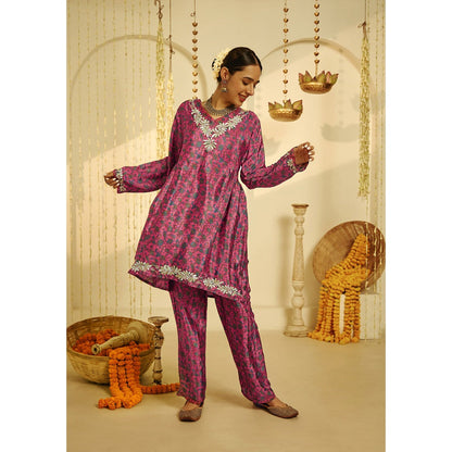 House of Chikankari Zehna Chikankari Crepe A-line Short Kurta Set