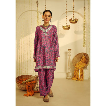 House of Chikankari Zehna Chikankari Crepe A-line Short Kurta Set