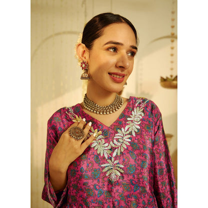 House of Chikankari Zehna Chikankari Crepe A-line Short Kurta Set
