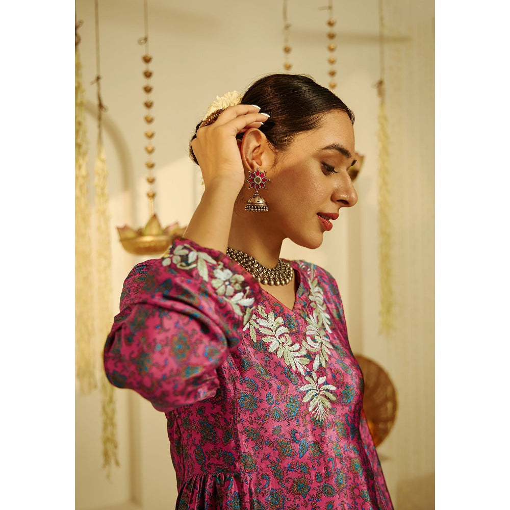 House of Chikankari Zehna Chikankari Crepe A-line Short Kurta Set