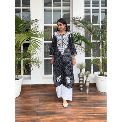 House of Chikankari Ashna Chikankari Mulmul Straight Kurta