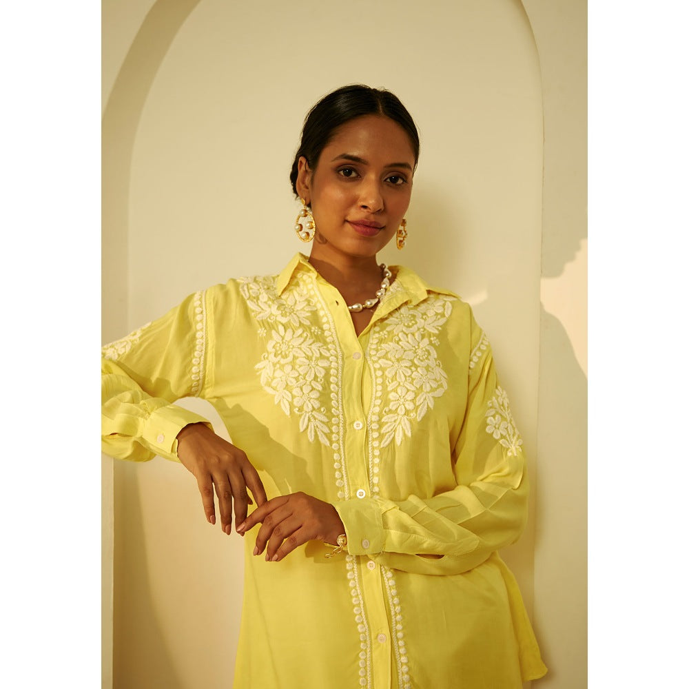 House of Chikankari Yaseen Chikankari Modal Straight Shirt