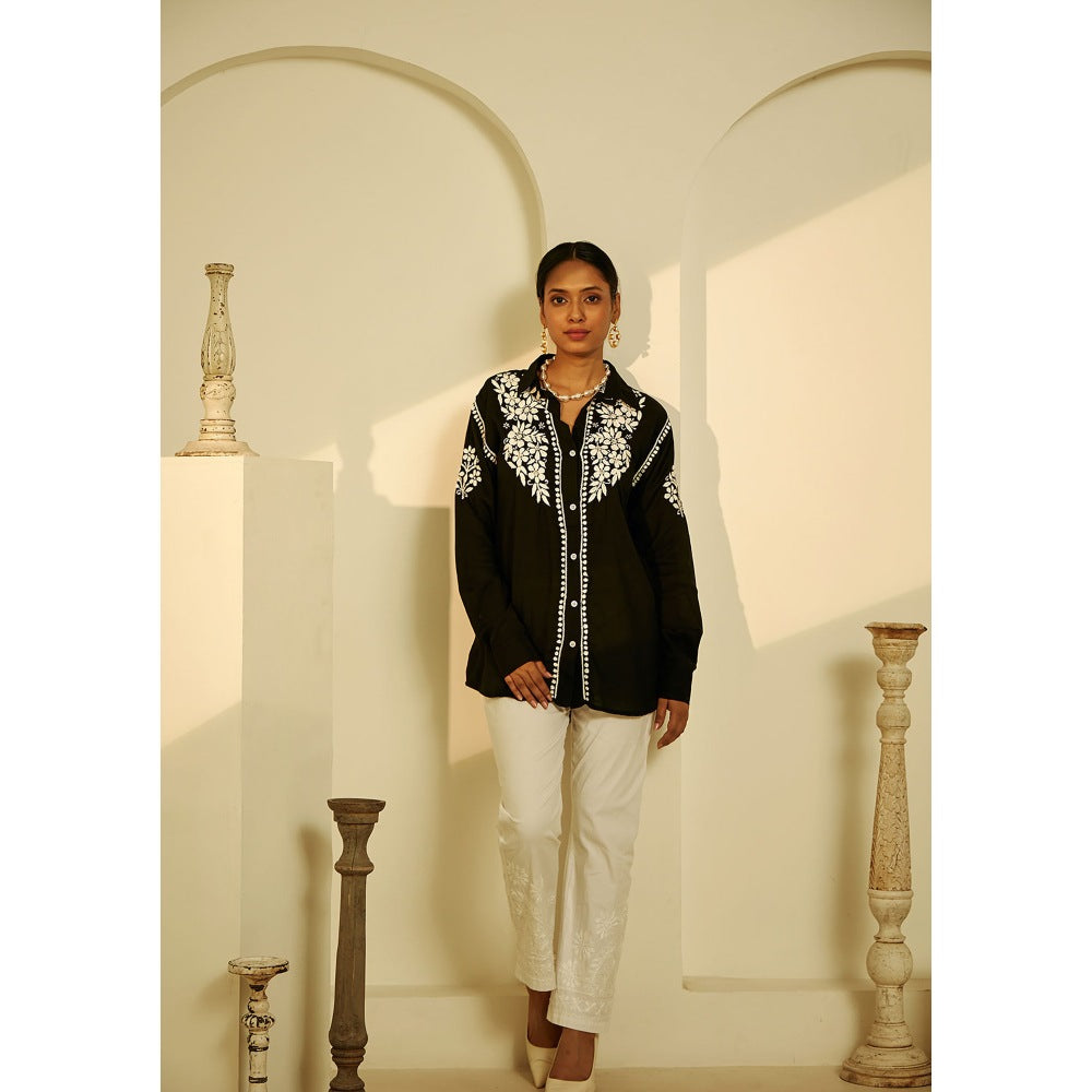 House of Chikankari Yaseen Chikankari Modal Straight Shirt