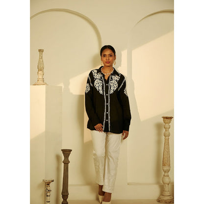 House of Chikankari Yaseen Chikankari Modal Straight Shirt