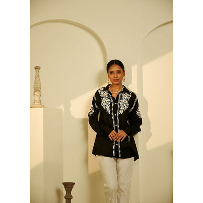 House of Chikankari Yaseen Chikankari Modal Straight Shirt