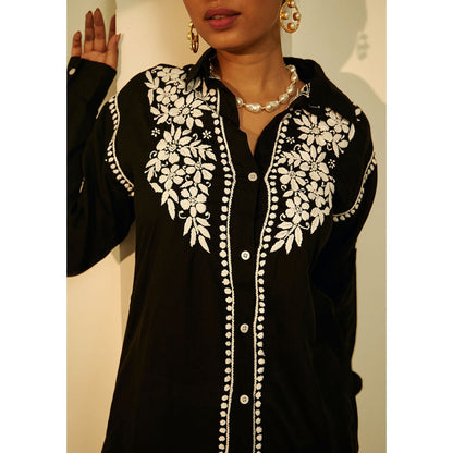 House of Chikankari Yaseen Chikankari Modal Straight Shirt