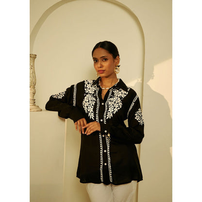 House of Chikankari Yaseen Chikankari Modal Straight Shirt