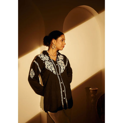 House of Chikankari Yaseen Chikankari Modal Straight Shirt