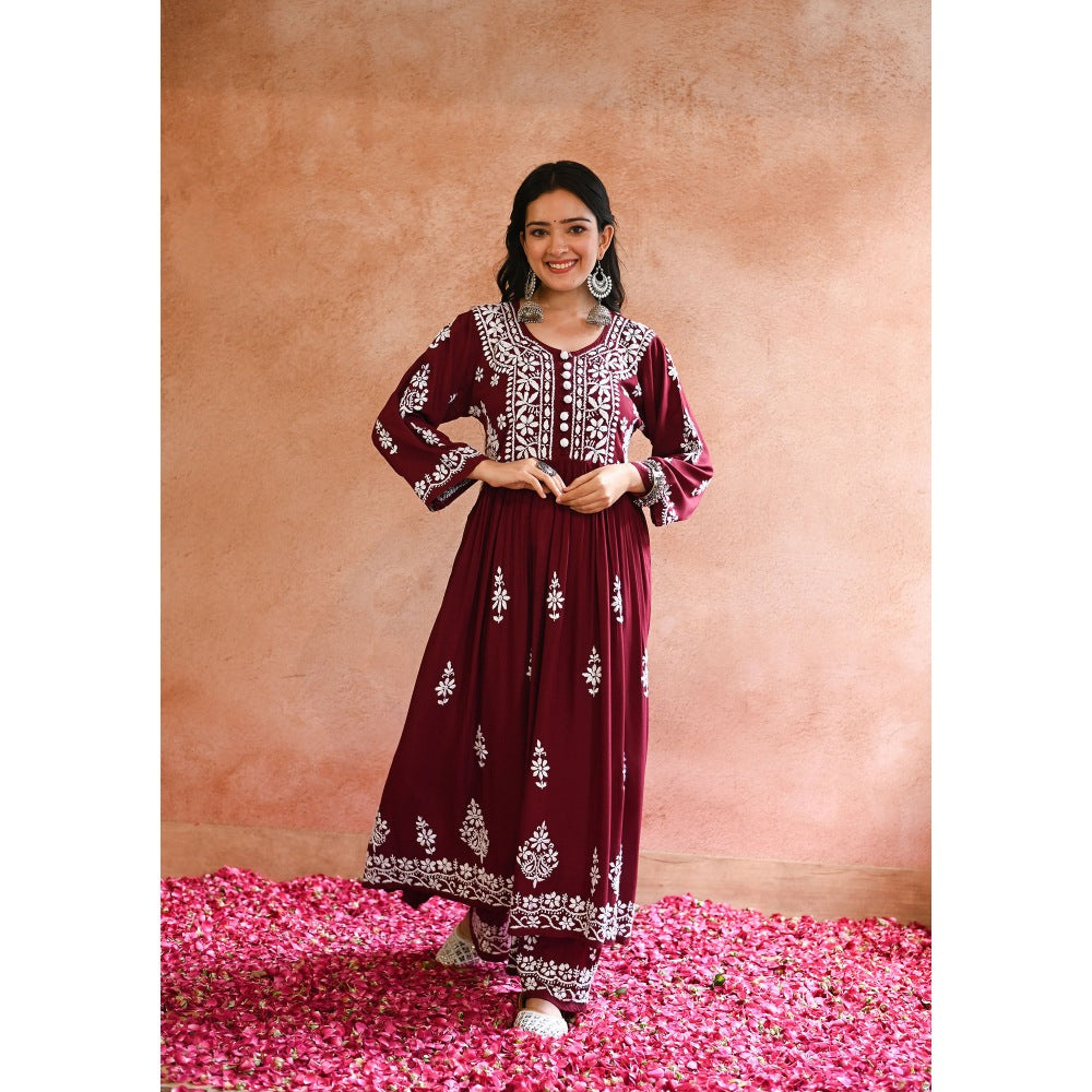 House of Chikankari Gulnar Chikankari Modal Anarkali Set