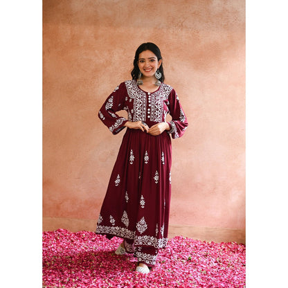 House of Chikankari Gulnar Chikankari Modal Anarkali Set