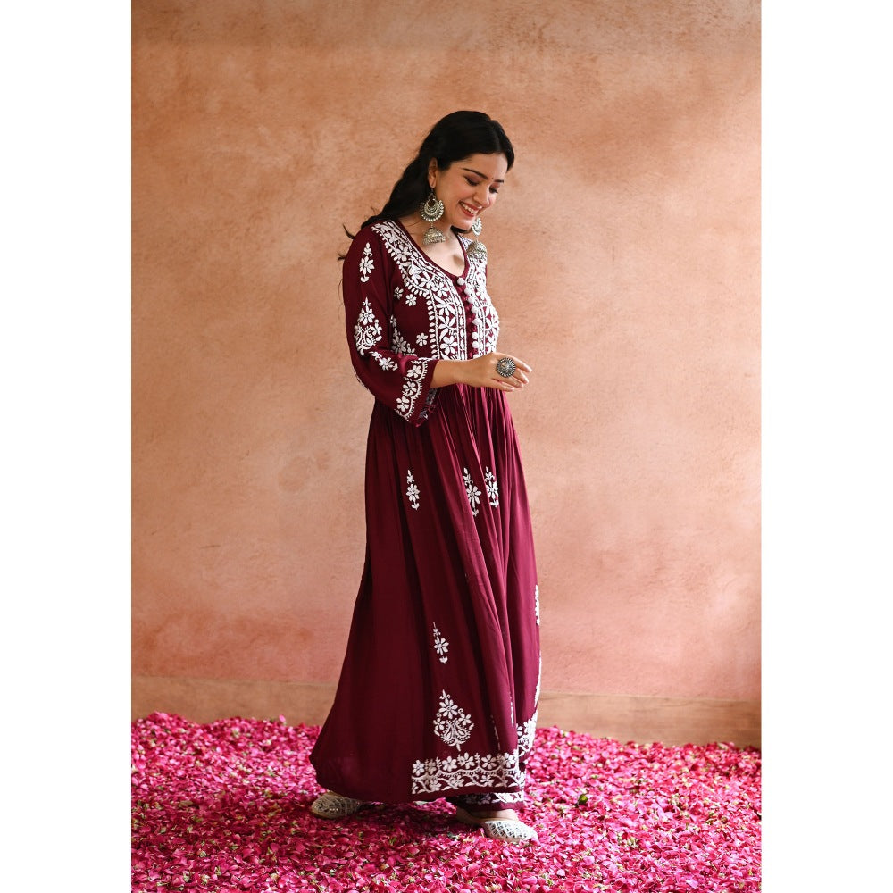 House of Chikankari Gulnar Chikankari Modal Anarkali Set