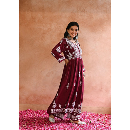 House of Chikankari Gulnar Chikankari Modal Anarkali Set
