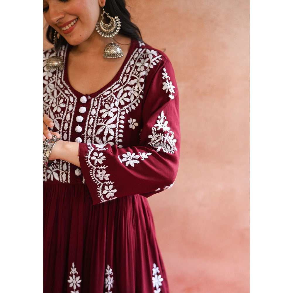 House of Chikankari Gulnar Chikankari Modal Anarkali Set