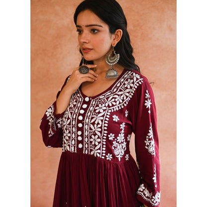 House of Chikankari Gulnar Chikankari Modal Anarkali Set