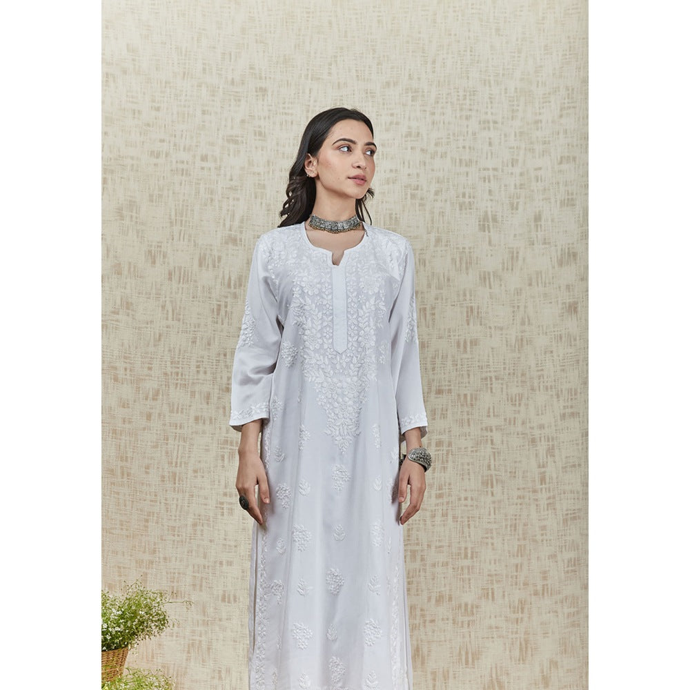 House of Chikankari Heer Chikankari Modal Straight Kurta