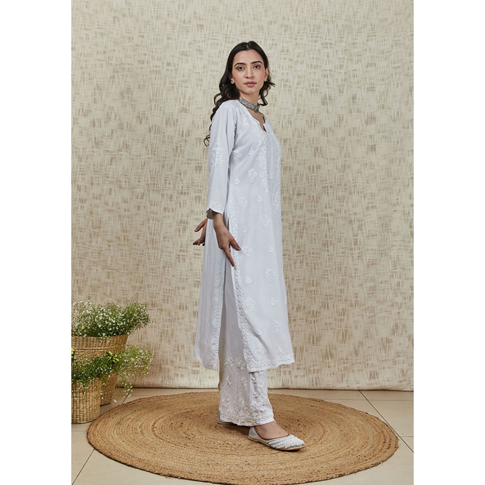 House of Chikankari Heer Chikankari Modal Straight Kurta