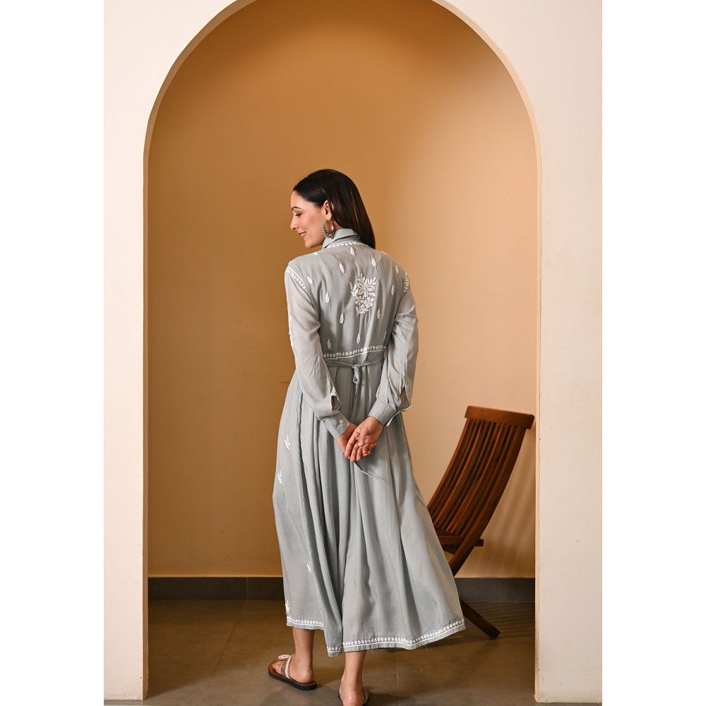 House of Chikankari Aabida Chikankari Modal A-Line Dress