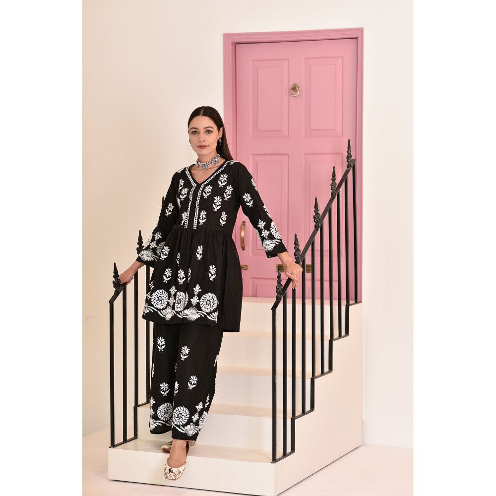 House of Chikankari Maha Chikankari Cotton Short Kurta & Palazzo (Set of 2)