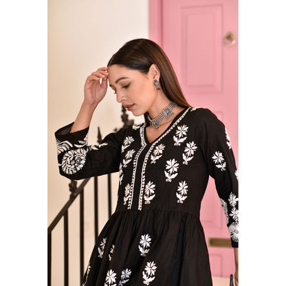 House of Chikankari Maha Chikankari Cotton Short Kurta & Palazzo (Set of 2)