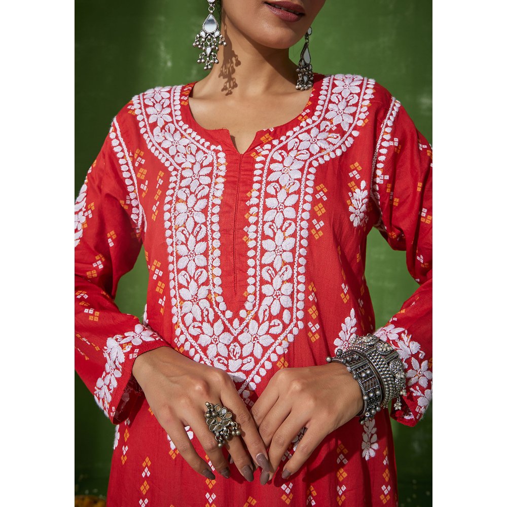 House of Chikankari Mira Chikankari Mulmul Straight Kurta