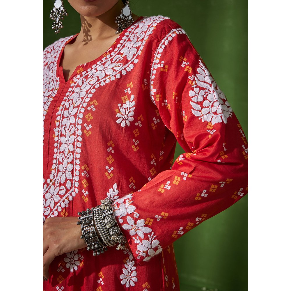 House of Chikankari Mira Chikankari Mulmul Straight Kurta
