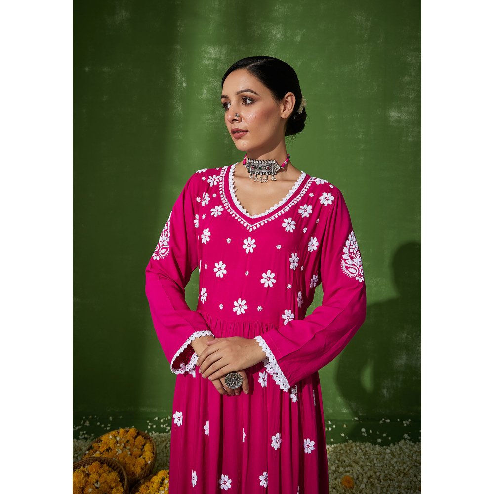 House of Chikankari Rabt Chikankari Modal A-Line Palazzo (Set of 2)