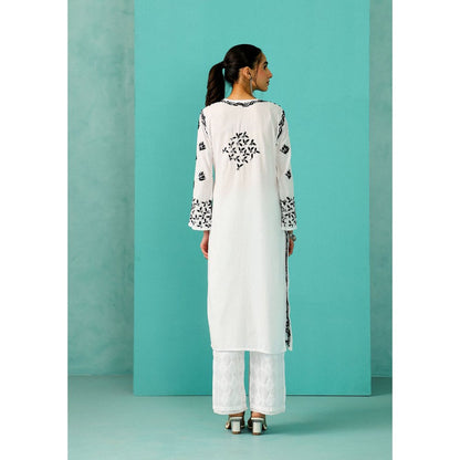 House of Chikankari Chandni Chikankari Cotton Straight White Kurta