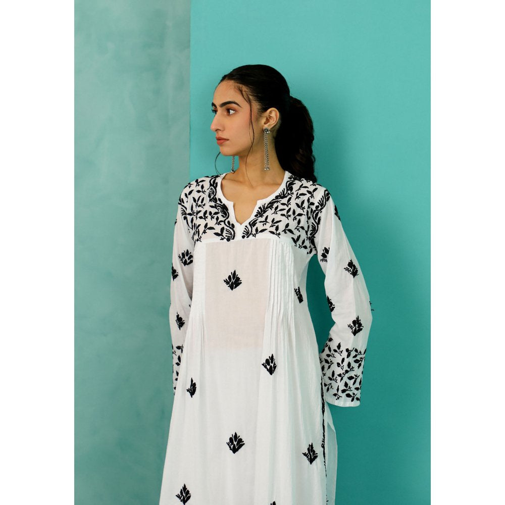 House of Chikankari Chandni Chikankari Cotton Straight White Kurta