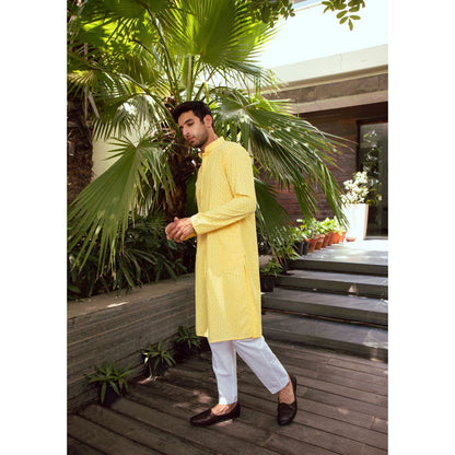 House of Chikankari Umar Chikankari Cotton Straight Men Kurta