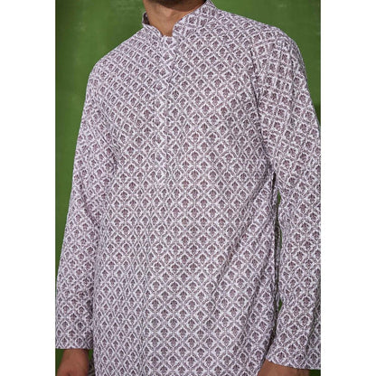 House of Chikankari Nasir Cotton Straight Men Kurta