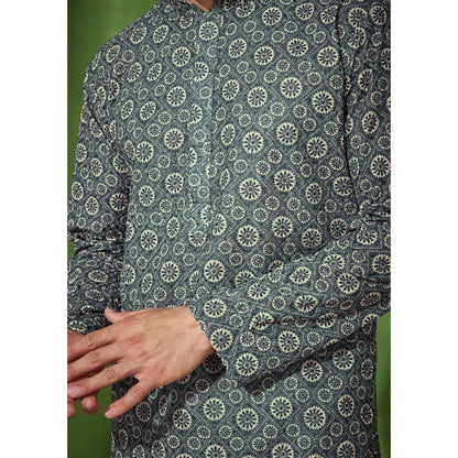 House of Chikankari Aswad Cotton Straight Men Kurta