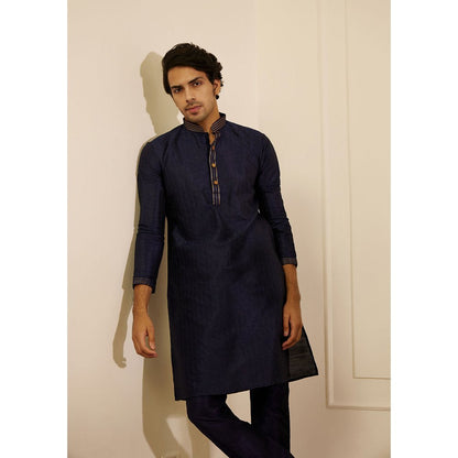 House of Chikankari Rashid Silk Straight Men Kurta with Pyjama (Set of 2)