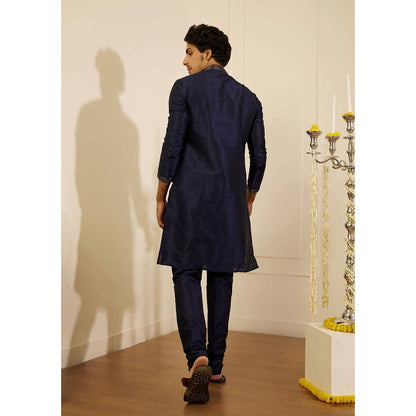 House of Chikankari Rashid Silk Straight Men Kurta with Pyjama (Set of 2)