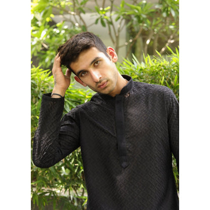 House of Chikankari Uman Chikankari Cotton Straight Men Kurta