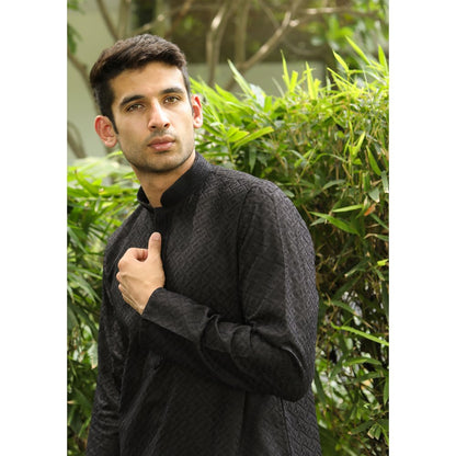 House of Chikankari Uman Chikankari Cotton Straight Men Kurta